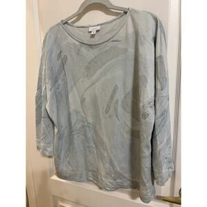 Pure J.Jill Blue Marbled Top Blouse